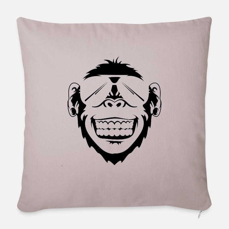 Affe mit Sonnenbrille - Sofakissen mit Füllung 45 x 45 cm - helles Taupe