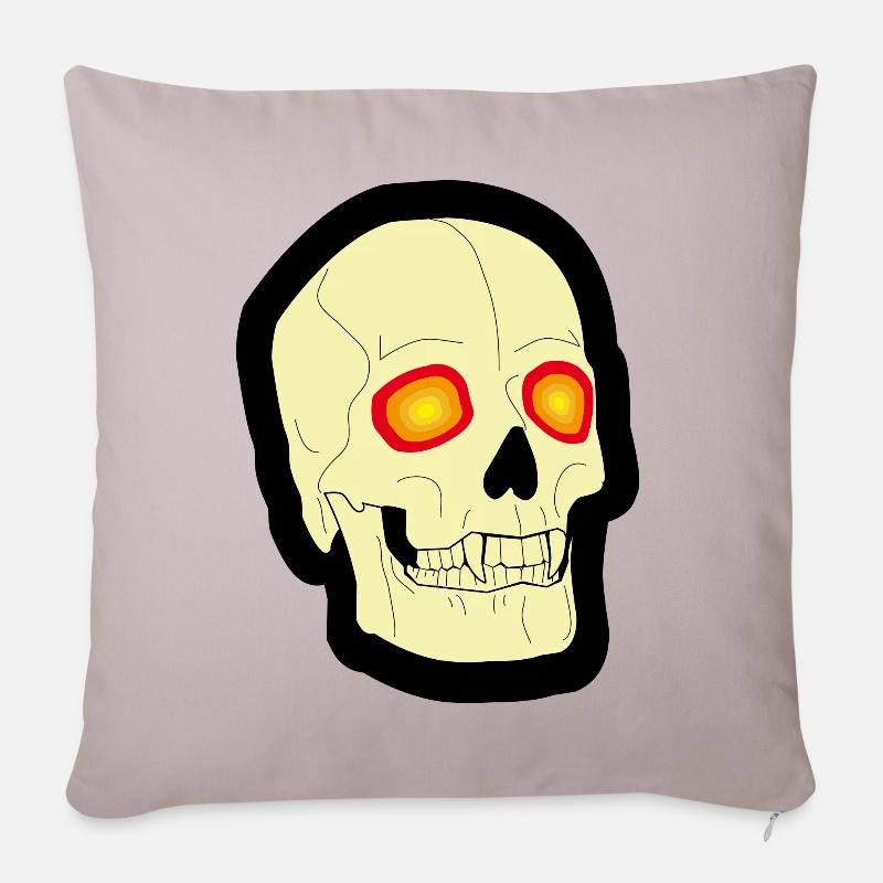 Tête de mort psychédélique - Coussin et housse de 45 x 45 cm - taupe clair