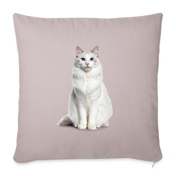 Weiße schöne Katze – Good Pet Edition - Sofakissen mit Füllung 45 x 45 cm - helles Taupe - Vorne
