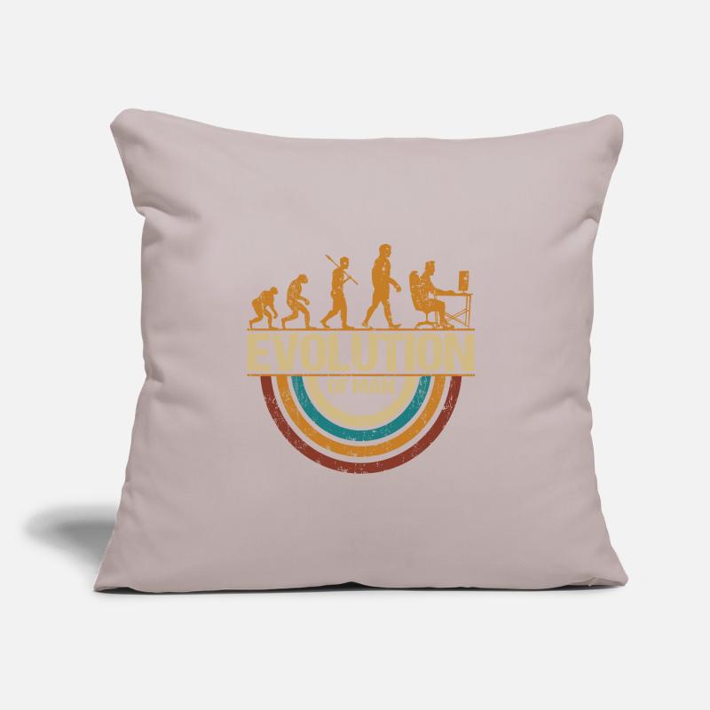 Programmer Computer Freak Evolution Retro Sofa pillow with filling 45cm x 45cm