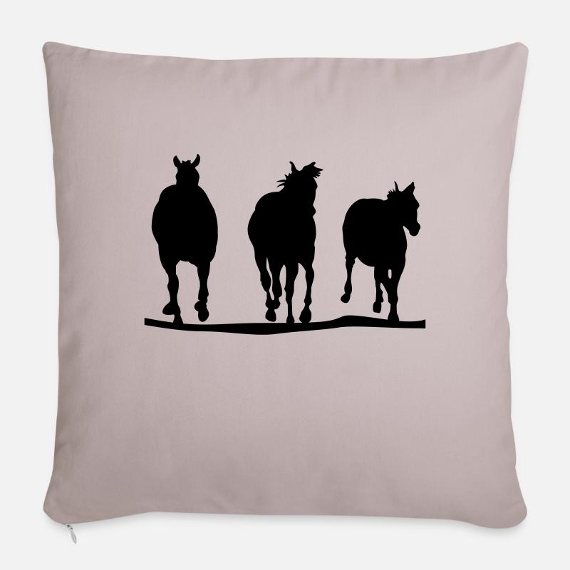 Pferde Herde | Silhouette - Sofakissen mit Füllung 45 x 45 cm - helles Taupe