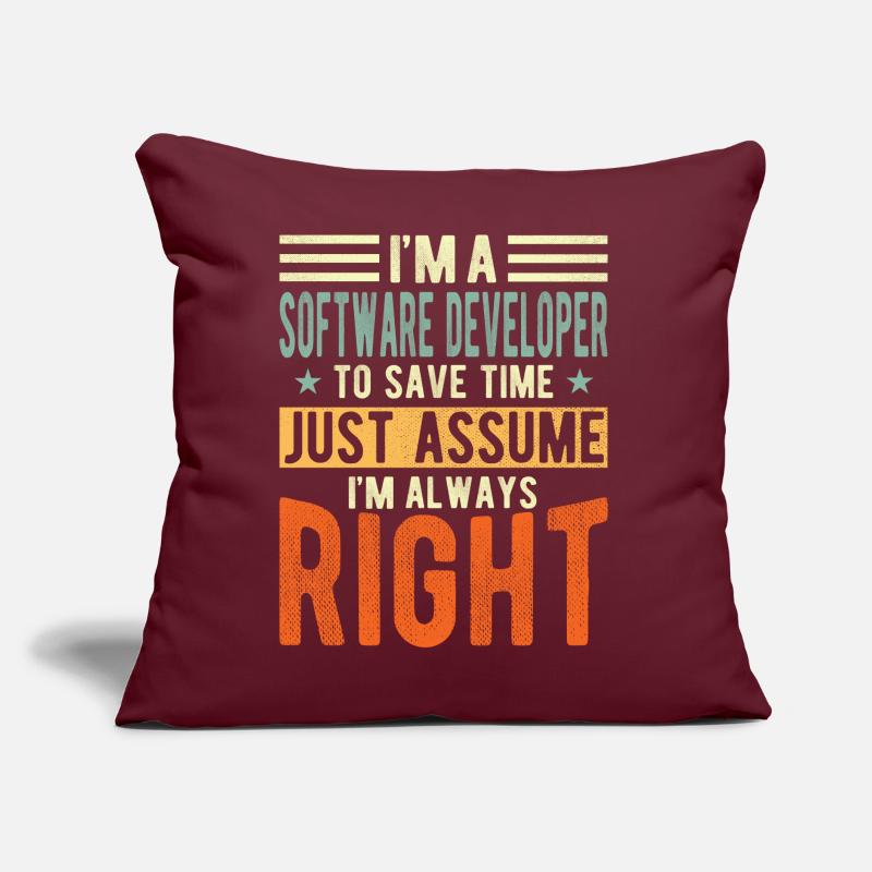 Software developer Sofa pillow with filling 45cm x 45cm