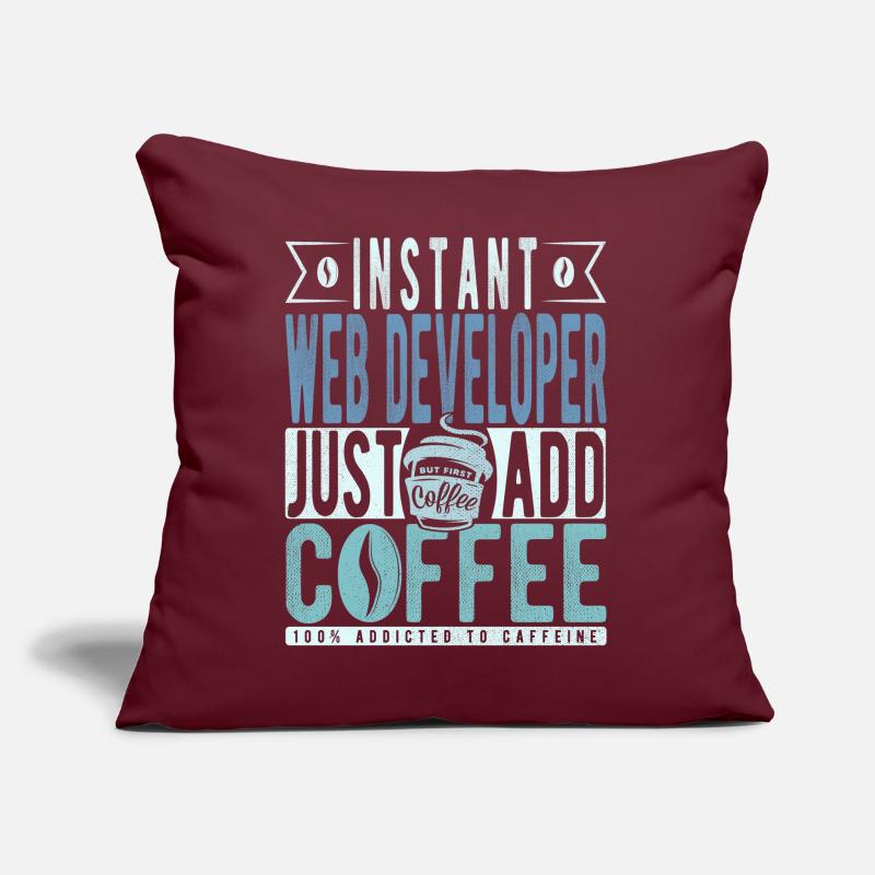 Web developer coffee saying Sofa pillow with filling 45cm x 45cm