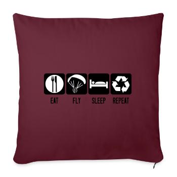 Paramotor Eat Fly Sleep Repeat - Motorschirm Weiß - Sofakissen mit Füllung 45 x 45 cm - Burgunderrot - Vorne