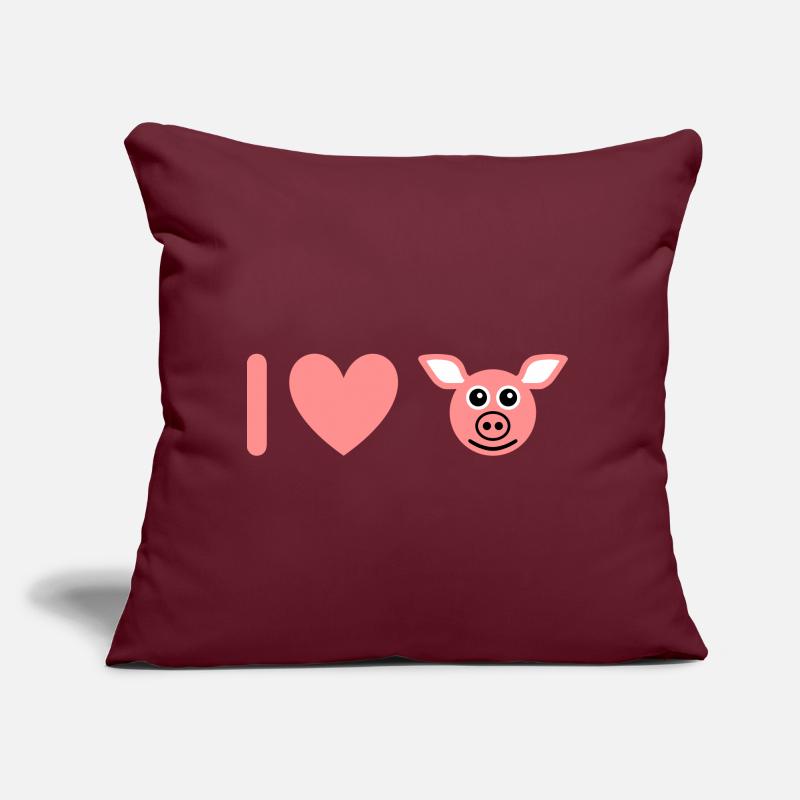 ★ Couleurs de conception modifiables ★ J'aime les cochons Coussin et housse de 45 x 45 cm