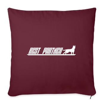 Meilleur partenaire Malinois White - Coussin et housse de 45 x 45 cm - bordeaux - Devant