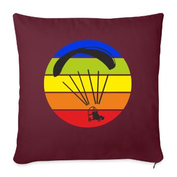 Motorschirm Paramotor Trike Bunter Retro Kreis - Sofakissen mit Füllung 45 x 45 cm - Burgunderrot - Vorne