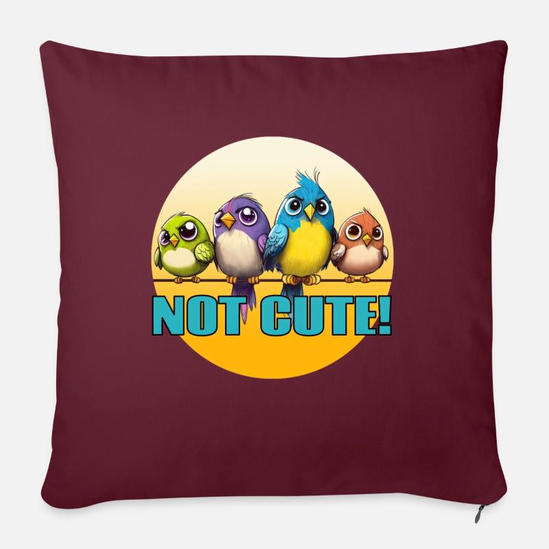 PAS des oiseaux mignons! - Coussin et housse de 45 x 45 cm - bordeaux