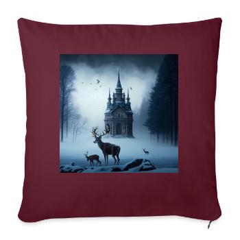 Mysterious Castle - Sofakissen mit Füllung 45 x 45 cm - Burgunderrot - Vorne
