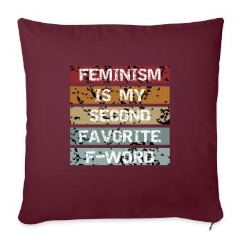 Feminismus grl vintage - Sofakissen mit Füllung 45 x 45 cm - Burgunderrot - Vorne