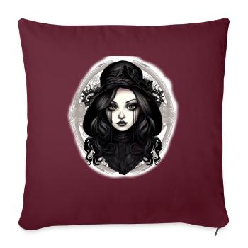 Goth Girl Black Tears - Sofakissen mit Füllung 45 x 45 cm - Burgunderrot - Vorne