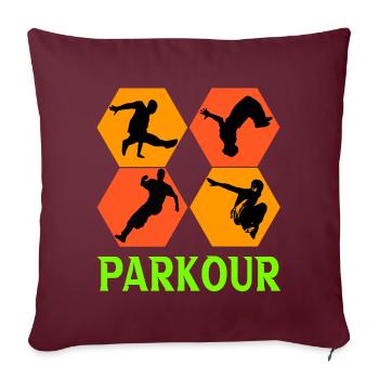 Parkour - Sofakissen mit Füllung 45 x 45 cm - Burgunderrot - Vorne