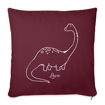 Dino Cute Mädchen Teens Geschenke Langhals - Sofakissen mit Füllung 45 x 45 cm - Burgunderrot - Vorne