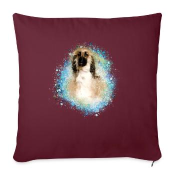 Afghanischer Windhund,Chart Afghane Polski,afghane - Sofakissen mit Füllung 45 x 45 cm - Burgunderrot - Vorne