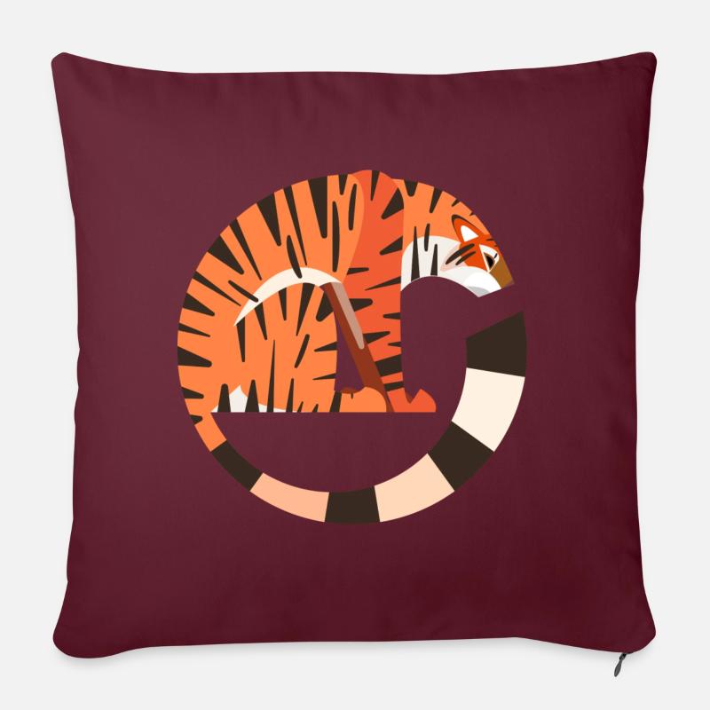 Tiger - Sofakissen mit Füllung 45 x 45 cm - Burgunderrot