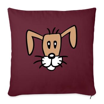 Visage de chien Petit chiot heureux Animal de compagnie - Coussin et housse de 45 x 45 cm - bordeaux - Devant
