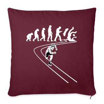 Inline-Skating Rollerskater Inline-Skater - Sofakissen mit Füllung 45 x 45 cm - Burgunderrot - Vorne