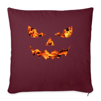 HALLOWEEN FIRE FACE GRIMACE FROM PUMPKIN - Sofa pillow with filling 45cm x 45cm - burgundy - Front