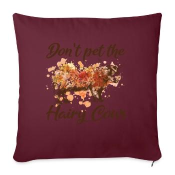 Vache des Highlands - Coussin et housse de 45 x 45 cm - bordeaux - Devant