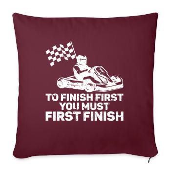 Faire du karting - Coussin et housse de 45 x 45 cm - bordeaux - Devant