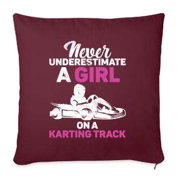 Faire du karting - Coussin et housse de 45 x 45 cm - bordeaux - Devant