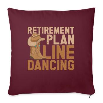 Danse en ligne bottes de cowboy western - Coussin et housse de 45 x 45 cm - bordeaux - Devant