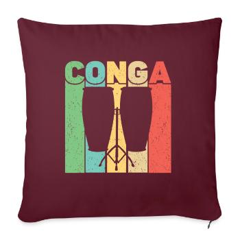 Conga Drum Musician Drumline - Sofakissen mit Füllung 45 x 45 cm - Burgunderrot - Vorne