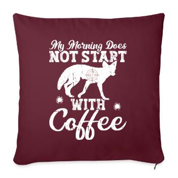 Chasse au coyote - Coussin et housse de 45 x 45 cm - bordeaux - Devant
