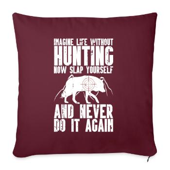 Chasse au coyote - Coussin et housse de 45 x 45 cm - bordeaux - Devant