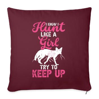 Chasse au coyote - Coussin et housse de 45 x 45 cm - bordeaux - Devant