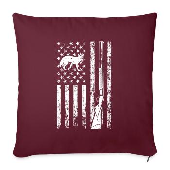 Chasse au coyote - Coussin et housse de 45 x 45 cm - bordeaux - Devant