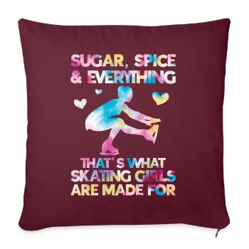 Patinage - Coussin et housse de 45 x 45 cm - bordeaux - Devant