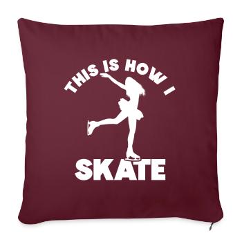 Patinage - Coussin et housse de 45 x 45 cm - bordeaux - Devant
