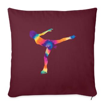 Patinage - Coussin et housse de 45 x 45 cm - bordeaux - Devant