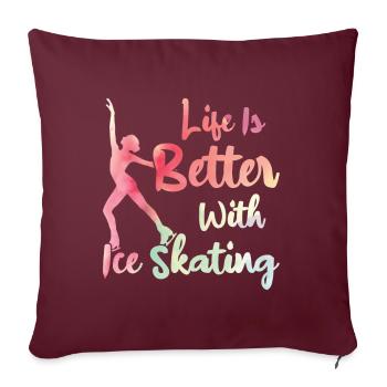 Patinage - Coussin et housse de 45 x 45 cm - bordeaux - Devant