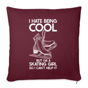 Patinage - Coussin et housse de 45 x 45 cm - bordeaux - Devant