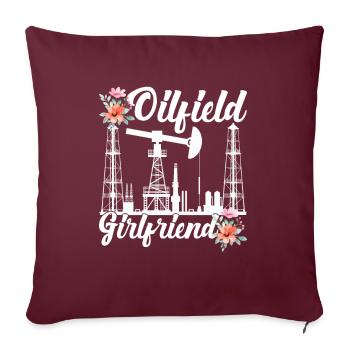 Champ pétrolifère - Coussin et housse de 45 x 45 cm - bordeaux - Devant