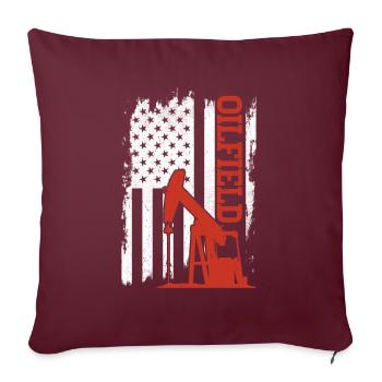 Champ pétrolifère - Coussin et housse de 45 x 45 cm - bordeaux - Devant