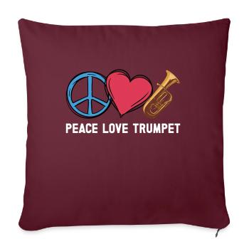 Trompette - Coussin et housse de 45 x 45 cm - bordeaux - Devant