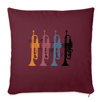 Trompette - Coussin et housse de 45 x 45 cm - bordeaux - Devant