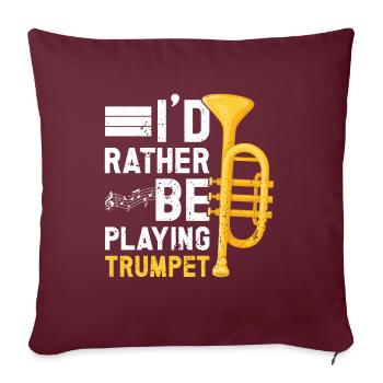 Trompette - Coussin et housse de 45 x 45 cm - bordeaux - Devant