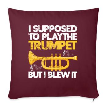 Trompette - Coussin et housse de 45 x 45 cm - bordeaux - Devant