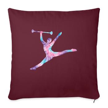 Tambourstab tourbillonnant - Coussin et housse de 45 x 45 cm - bordeaux - Devant