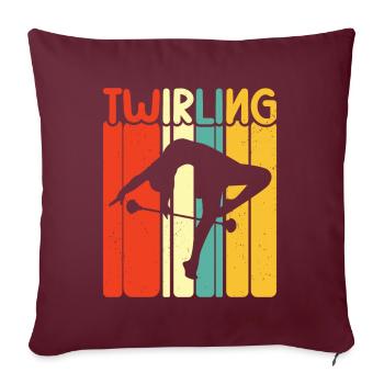 Tambourstab tourbillonnant - Coussin et housse de 45 x 45 cm - bordeaux - Devant