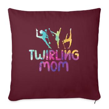 Tambourstab tourbillonnant - Coussin et housse de 45 x 45 cm - bordeaux - Devant