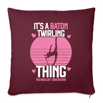 Tambourstab tourbillonnant - Coussin et housse de 45 x 45 cm - bordeaux - Devant