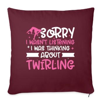Tambourstab tourbillonnant - Coussin et housse de 45 x 45 cm - bordeaux - Devant