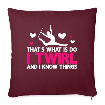 Tambourstab tourbillonnant - Coussin et housse de 45 x 45 cm - bordeaux - Devant