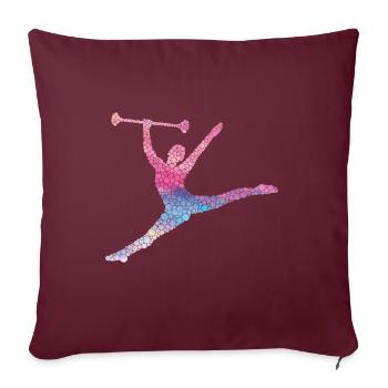 Tambourstab tourbillonnant - Coussin et housse de 45 x 45 cm - bordeaux - Devant
