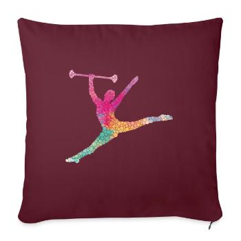 Tambourstab tourbillonnant - Coussin et housse de 45 x 45 cm - bordeaux - Devant
